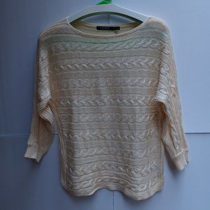 Lauren Ralph Lauren Boat Neck Cable Knit Sweater, Size S